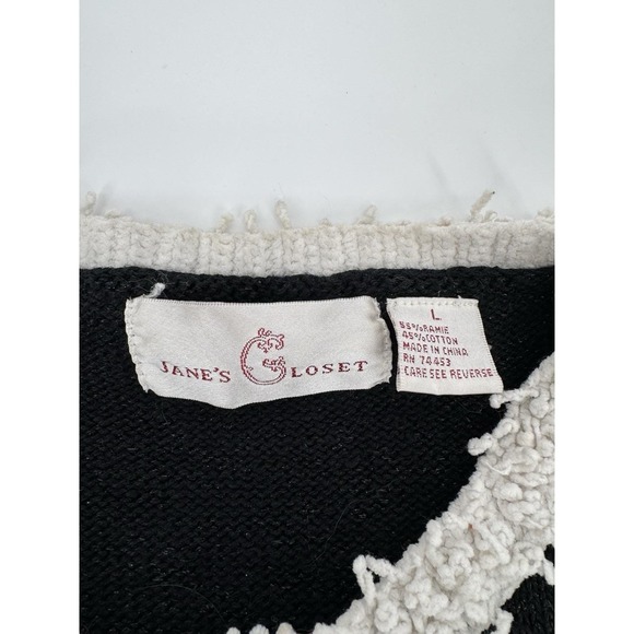 Vintage Halloween Cardigan Women's Large Ghost Ugly Sweater Grandma Janes Closet - Picture 6 of 9